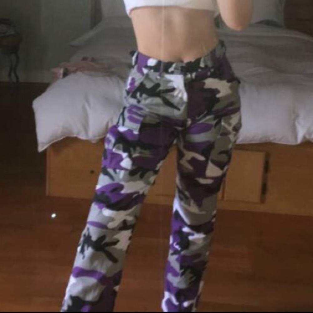 purple camp pants